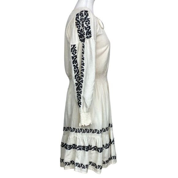 FAT FACE DEVIN IVORY WHITE BLACK EMBROIDERED BOHEMIAN MAXI DRESS - 4R - Picture 5 of 14